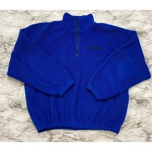 HARVARD SQUARE Mens Sweater 2XL Length 27" Chest 26" Blue Fleece‎ 1/4 Zip